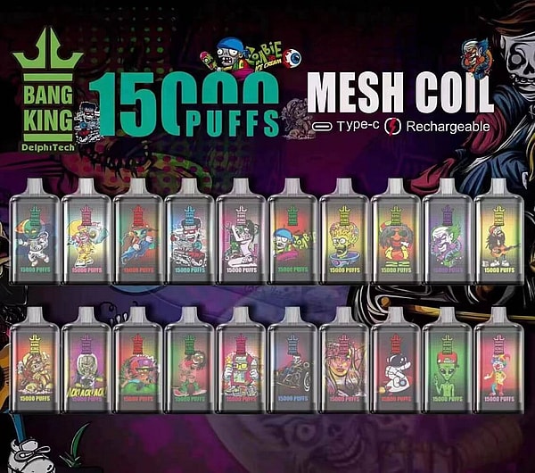 BANG KING 15000 Puffs Disposable Vape pen 0%2%3%5%Nicotine mesh coil 20Flavors E Cigarettes pod - Image 8