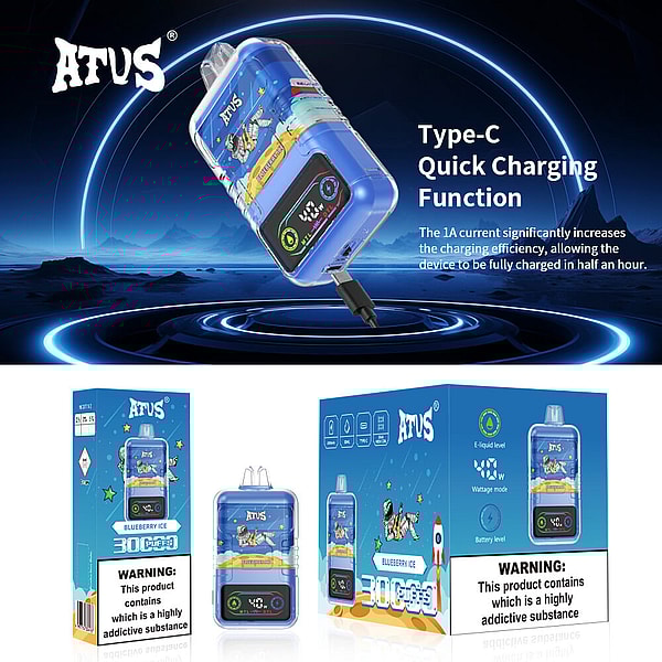 ATVS 30000 Puffs Disposable Vape 3Nicotine 12Flavors Digital screen E Cigarettes in stock - Image 9