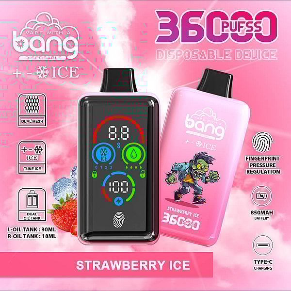 BANG 36000 Puffs Disposable Vape 4Nicotine 12Flavors in stock Digital screen E Cigarettes - Image 5