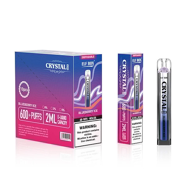 ELF BOX CRYSTAL 600 Puffs Disposable E Cigarette 0% 2% 5%Nicotine Color bar Vape pen 10Flavors - Image 6