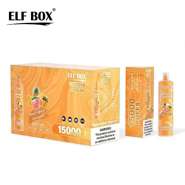 ELF BOX Shisha Hookah15000 Puffs Disposable E Cigarette 0% 2% 5% Vape pen 12Flavors Rechargeable - Image 6