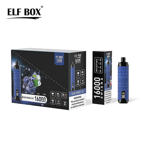 ELF BOX Shisha Hookah16000 puffs Disposable E Cigarette 0%2%/5%Nicotine LED display Vape12Flavors - Image 6
