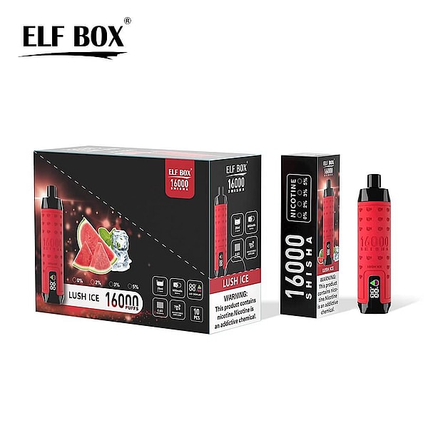 ELF BOX Shisha Hookah16000 puffs Disposable E Cigarette 0%2%/5%Nicotine LED display Vape12Flavors - Image 5