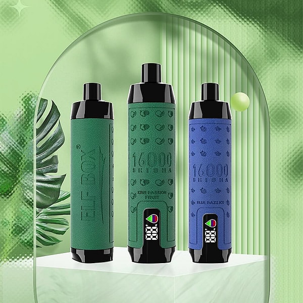 ELF BOX Shisha Hookah16000 puffs Disposable E Cigarette 0%2%/5%Nicotine LED display Vape12Flavors - Image 2