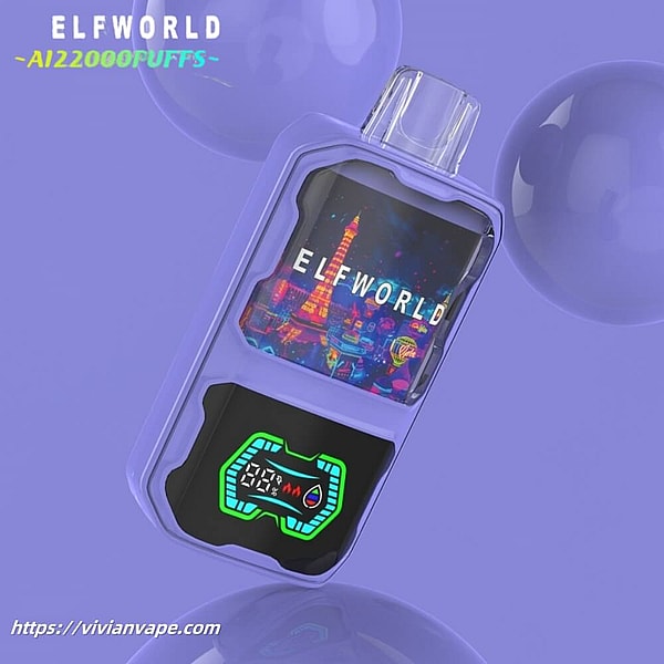 ELFWORLD AI22000 Puffs Disposable Vape Type-C Rechargable 10Flavors 26ml mesh coil E Cigarette free shipping - Image 4
