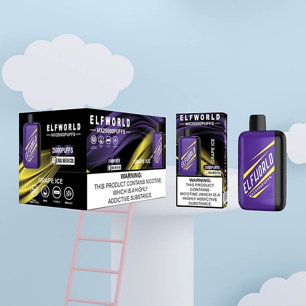 ELFWORLD 25000 Puffs Disposable Vape Type-C LED Display 15Flavors 25ml mesh coil E Cigarette IN STOCK - Image 8