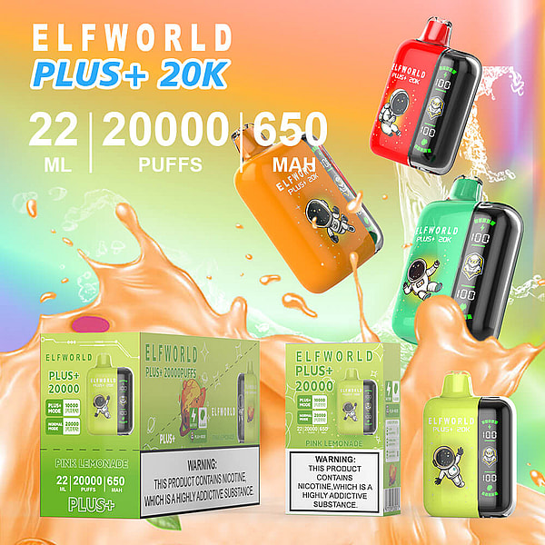 ELFWORLD G20000 Puffs Disposable Vape Type-C Battery Rechargable 15Flavors 22ml liquid mesh coil E Cigarette - Image 4
