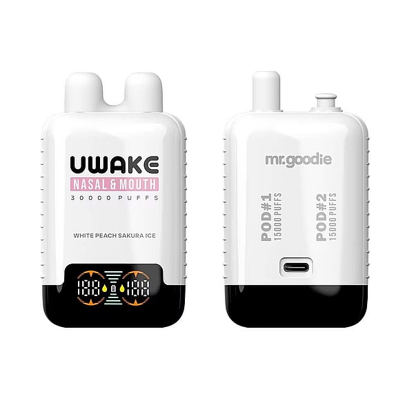 Mr goodie UWAKE 30000 puffs Disposable E Cigarette 2%Nicotine Nasal Mouth Inhalation LED display Vape 12Flavors - Image 7