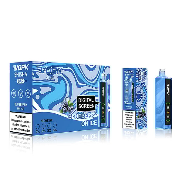 VOPK SHISHA BAR 20000 Puffs Vape 3Nicotine 10Flavors Digital screen E Cigarettes in stock - Image 4