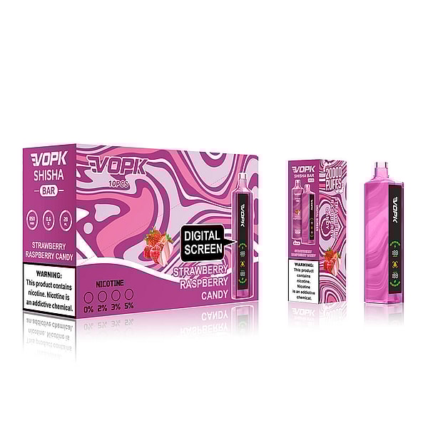 VOPK SHISHA BAR 20000 Puffs Vape 3Nicotine 10Flavors Digital screen E Cigarettes in stock - Image 7