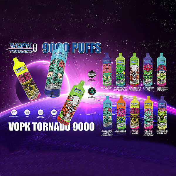 VOPK TORNADO 9000 Puffs Disposable Vape 0%2%5% 10Flavors Digital screen E Cigarettes in stock - Image 2