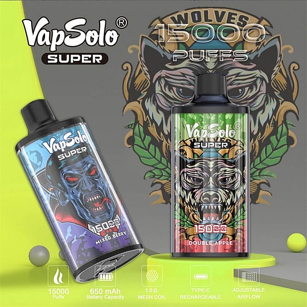 Vapsolo Super 15000 Puffs Disposable Vape 4Nicotine 15Flavors Digital screen E Cigarettes - Image 4