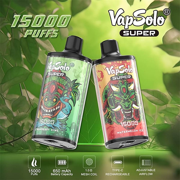 Vapsolo Super 15000 Puffs Disposable Vape 4Nicotine 15Flavors Digital screen E Cigarettes - Image 3