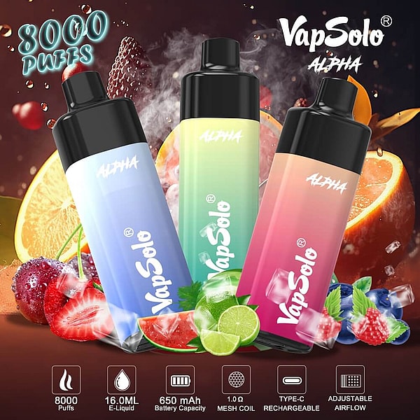 Vapsolo Alpha Pod system Puffs Disposable Vape 4Nicotine 10Flavors Digital screen E Cigarettes - Image 5