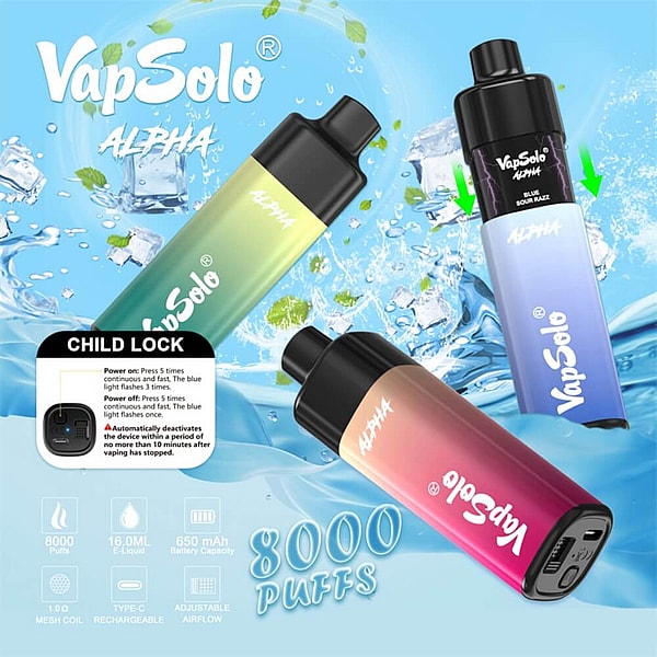 Vapsolo Alpha Pod system Puffs Disposable Vape 4Nicotine 10Flavors Digital screen E Cigarettes - Image 8