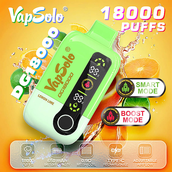 Vapsolo 18000 Puffs Disposable Vape 4Nicotine 10Flavors Digital screen E Cigarettes - Image 3
