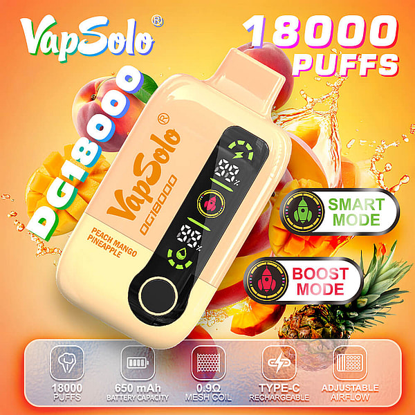 Vapsolo 18000 Puffs Disposable Vape 4Nicotine 10Flavors Digital screen E Cigarettes - Image 5
