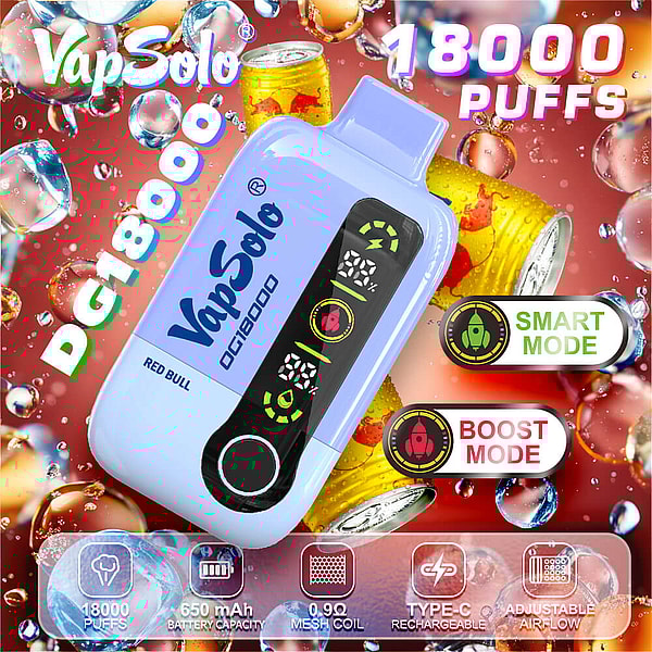 Vapsolo 18000 Puffs Disposable Vape 4Nicotine 10Flavors Digital screen E Cigarettes - Image 7