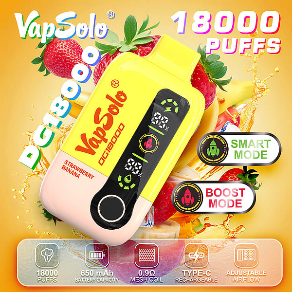 Vapsolo 18000 Puffs Disposable Vape 4Nicotine 10Flavors Digital screen E Cigarettes - Image 8