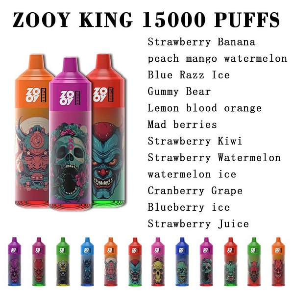 ZOOY king 15000 Puffs Disposable Vape 4Nicotine 12Flavors Digital screen E Cigarettes - Image 8