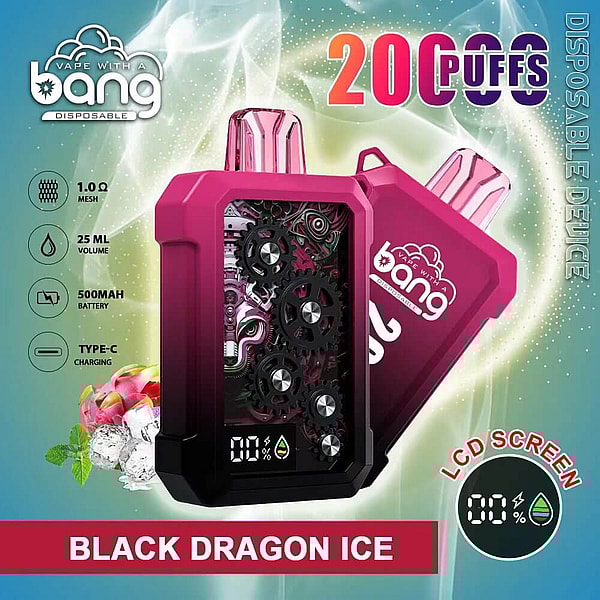 BANG 20000 Puffs Disposable E Cigarettes 4Nicotine 12Flavors Digital screen Vape in stock - Image 2