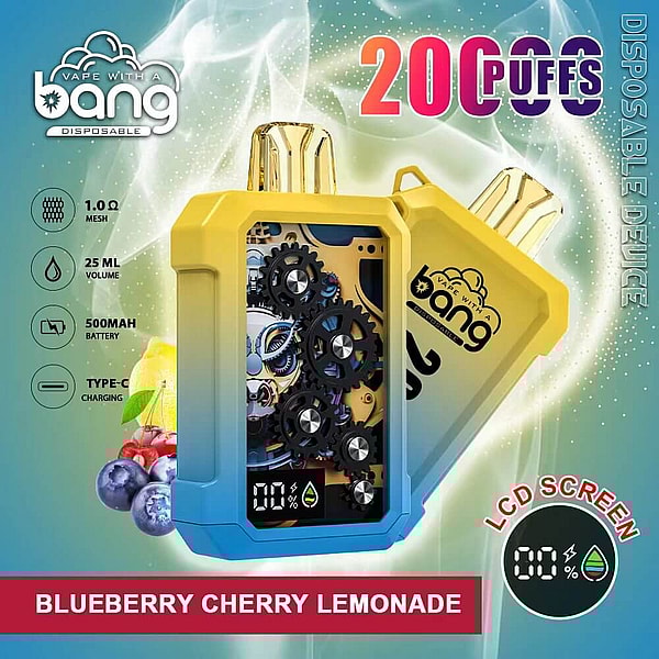 BANG 20000 Puffs Disposable E Cigarettes 4Nicotine 12Flavors Digital screen Vape in stock - Image 3