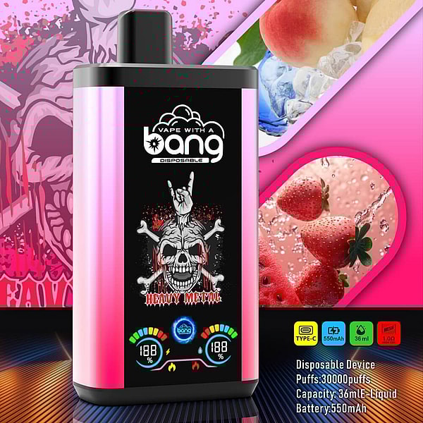 bang 30000 Puffs Disposable E Cigarette 0%2%5%Nicotine LED display Double flavor Vape free shipping - Image 2