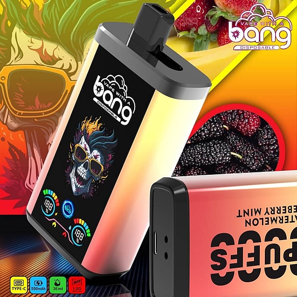 bang 30000 Puffs Disposable E Cigarette 0%2%5%Nicotine LED display Double flavor Vape free shipping - Image 3