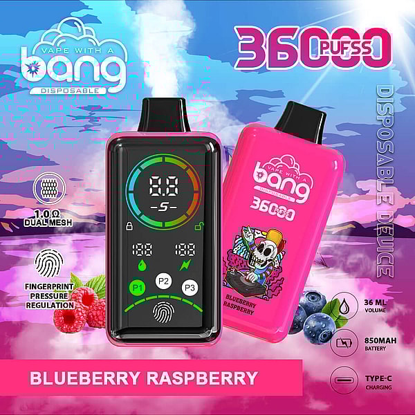 bang 36000 puffs Disposable E Cigarette 0%2%5%Nicotine LED display Fingerprint pressure regulationpen 12Flavors - Image 3