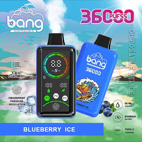 bang 36000 puffs Disposable E Cigarette 0%2%5%Nicotine LED display Fingerprint pressure regulationpen 12Flavors - Image 4