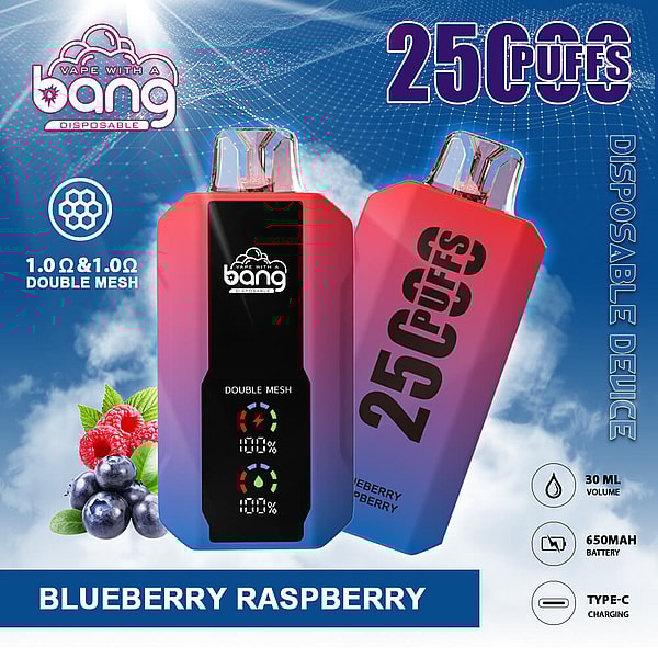BANG 25000 Puffs Disposable Vape POD 0%2%5%Nicotine 12Flavors Digital screen E Cigarettes free shipping - Image 4