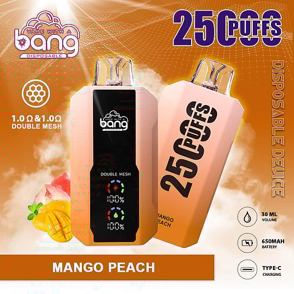 BANG 25000 Puffs Disposable Vape POD 0%2%5%Nicotine 12Flavors Digital screen E Cigarettes free shipping - Image 7