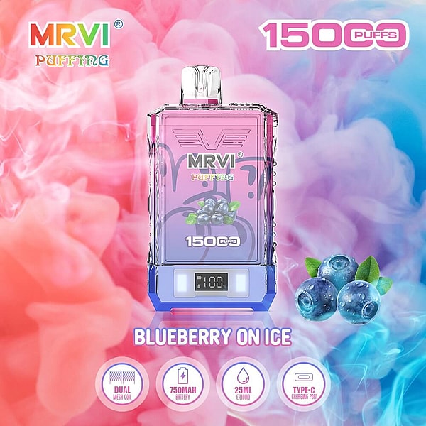 MRVI PUFFING 15000 Puffs Disposable Vape 4Nicotine 10Flavors Digital screen E Cigarettes - Image 2