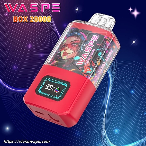 WASPE 20000 Puffs Disposable E Cigarette 0%2%5% LED Display Vape 12Flavors Type-C Rechargeable - Image 2