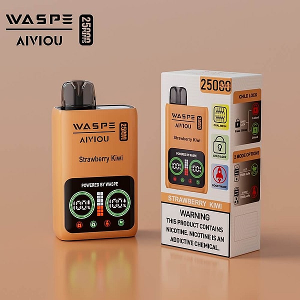 WASPE Aiviou 25000 Puffs Disposable Vape LED display Child lock Type-C 10Flavors 25ml liquid E Cigarette - Image 6