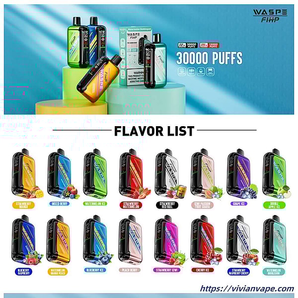 WASPE 30000 puffs Disposable E Cigarette 0%5%Nicotine  LED display Adjustable airflow 16Flavors Vape - Image 7