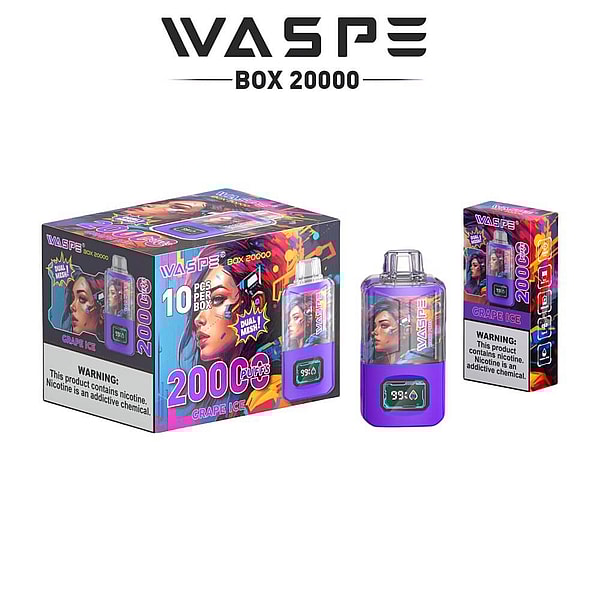 WASPE 20000 Puffs Disposable E Cigarette 0%2%5% LED Display Vape 12Flavors Type-C Rechargeable - Image 5