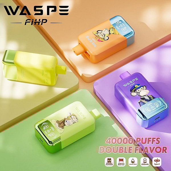 WASPE Double Flavor 40000 Puffs Disposable Vape LED display Type-C 16Flavors 36ml liquid E Cigarette - Image 9