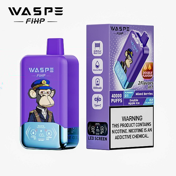 WASPE Double Flavor 40000 Puffs Disposable Vape LED display Type-C 16Flavors 36ml liquid E Cigarette - Image 6
