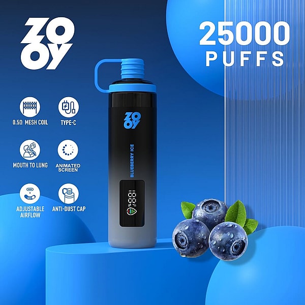 ZOOY shisha 25000 Puffs Disposable Vape 4Nicotine 10Flavors Digital screen E Cigarettes - Image 3