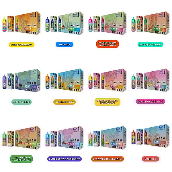 FUMOT RandM Tornado 9000 Puffs Vape 58Flavors in stock Bottom light E Cigarettes free shipping - Image 9
