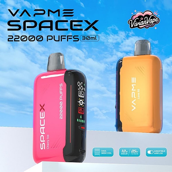 VAPME SPACEX 22000 Puffs Disposable Vape12Flavors Digital screen E Cigarettes free shipping - Image 2