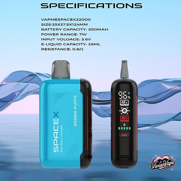 VAPME SPACEX 22000 Puffs Disposable Vape12Flavors Digital screen E Cigarettes free shipping - Image 5