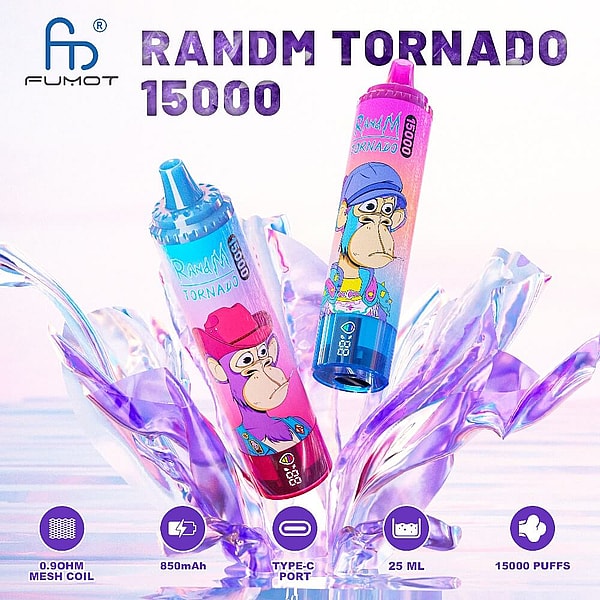 FUMOT RandM Tornado 15000 Puffs Vape 45Flavors in stock Digital screen Disposable E Cigarettes - Image 2