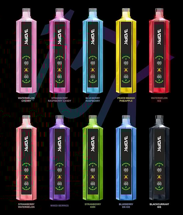 VOPK SHISHA BAR 20000 Puffs Vape 3Nicotine 10Flavors Digital screen E Cigarettes in stock - Image 3