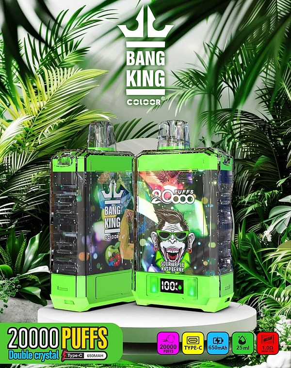BANG KING CRYSTAL 20000 Puffs Disposable Vape Rechargeable 12Flavors Digital screen E Cigarettes POD - Image 3